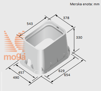 Picture of Jumbo valve shaft with cover|L:654 mm x W:490 mm x H:330 mm|